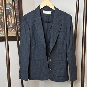 Pendleton Women's Blazer in Charcoal Dark Blue Wool Vintage 10